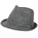 New Tweed Plaid Stingy Fedora Trilby Belt Hat Gray M/l