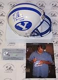 Ty Detmer Autographed/Hand Signed BYU Mini Helmet with Heisman 90 Inscription
