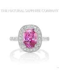 2.50ct. Natural Pink Sapphire Ring with pave diamonds 0.50ct. total.