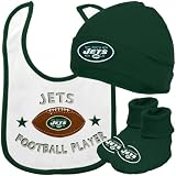 NFL Infant/Toddler Boys' New York Jets Cap, Bootie, Bib Set (Team Color, 6M)