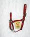 Hamilton Deluxe 3/4" Nylon Horse Halter with Adjustable Chin and Snap, Red, Weanling/Large Pony (200-300 lbs)