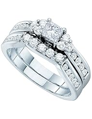 1.0CT DIAMOND 0.30CT CENTER PRINCESS BRIDAL SET