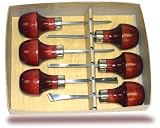 518A724YYZL. SL160  Linoleum or Wood Carving Set With Palm Style Handles  6 Pc. Set  Made in USA