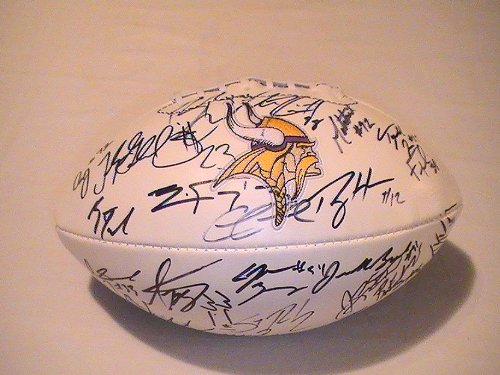 2011 Minnesota Vikings Team Signed Autographed Full Size Football Adrian Peterson,percy Harvin Coa & Holo