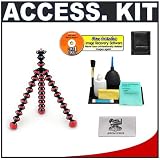 Joby GP1 Gorillapod Flexible Tripod (Red) + Cameta Accessory Kit for Digital Point and Shoot Cameras