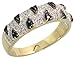 14 Karat Gold Damen Diamanten Ring, mit 0.25 Karat Brilliantschliff Weiss & Schwarz Diamanten, (6mm) breit