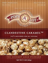 Popsalot Gourmet Popcorn, Clandestine Caramel, 5-Ounce Pouches (Pack of 6)
