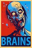 Brains Zombie Poster 24x36 Horror Poster Print, 24x36 Poster Print, 24x36