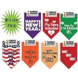 7 PACK BANDANAS -Holiday Pack, One Size Fits Most for Medium to Large Dogs