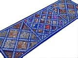 Review NovaHaat  / BLUE BEADED TABLE RUNNER TAPESTRY DECOR WALL HANGING