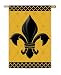 Black & Gold Fleur-De-Lis Flag (Regular Size)
