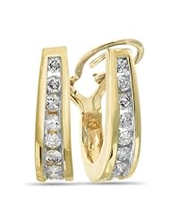 14K Yellow Gold, Diamond Hoop Earrings, 1/2 ctw.