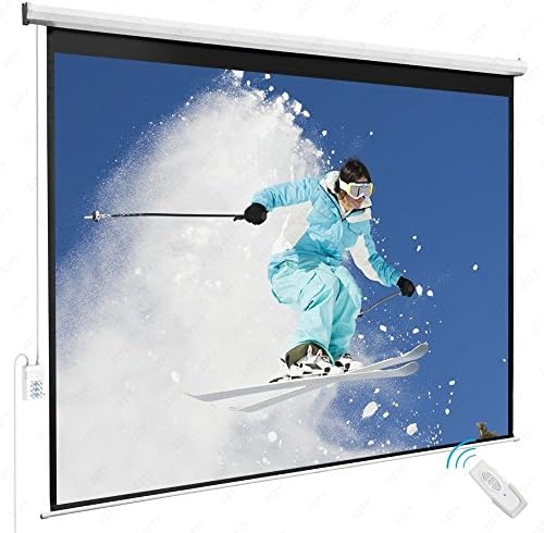 100'' 4:3 Electric Remote Control Projection Screen HD Movie Theater Matte White