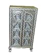 Gift Idea - Meenakari Hand Enamelled Silver Metal Cladded Vastu Antique Armoire Cabinet Chest India
