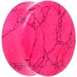 7/8" Double Flare Pink Dyed Turquoise Stone Plug