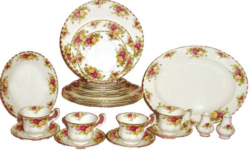 Royal Albert Old Country Rose 24-Dinnerware Piece Set, Service for 4