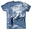 The Mountain Evolution Wolf Storm Native American Men's T-shirt, Blue