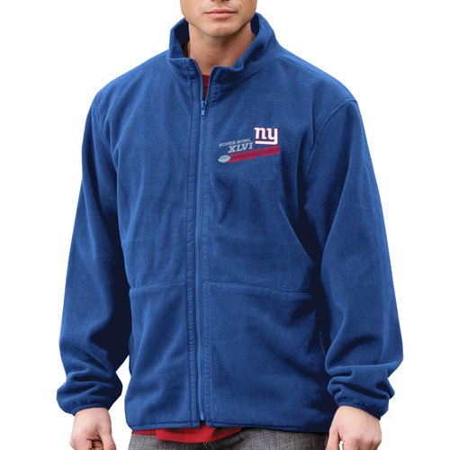 New York Giants Super Bowl XLVI Champions Polar Fleece Jacket - Royal Blue (Medium)