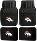 NFL Denver Broncos Car Floor Mats Heavy Duty 4-Piece Vinyl - Front and Rear
