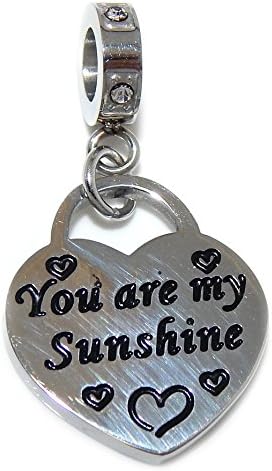 Stainless Steel Dangling "You Are My Sunshine" Charm Bead 050