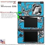 Nintendo DSi Skin Chrome Skulls on Blue WraptorSkinz Skins (DSi NOT INCLUDE ....