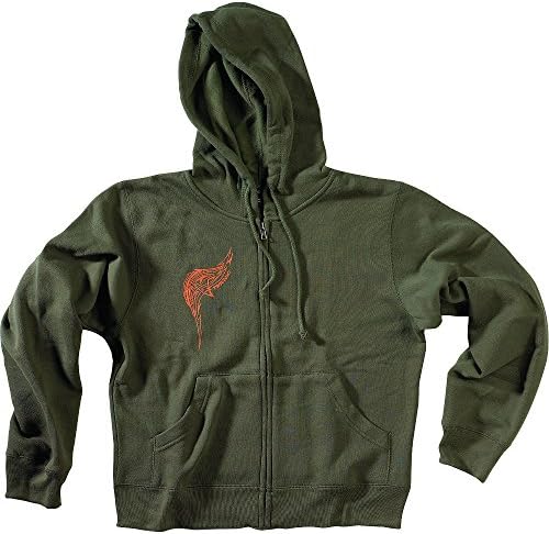 Teknic Tribal Womens Hoody Sweatshirt Moss Green/Orange LG