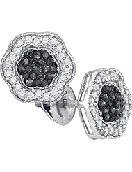 10KT White Gold 0.50 CTW-Diamond Micro-Pave Earring