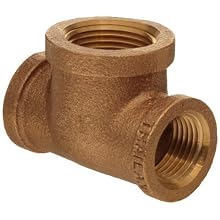 Brass Pipe Fitting, Class 125, Reducing Tee, NPT Female