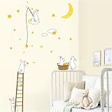 Nursery Easy Apply Wall Sticker Decorations - Bunnies Harvesting the Constellation