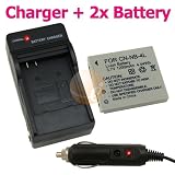 2 Battery+Charger for Canon PowerShot Digital ELPH SD750 / SD780 IS / SD940 IS / SD960IS / SD1000 / SD1100 IS / SD1100IS / TX-Series TX1