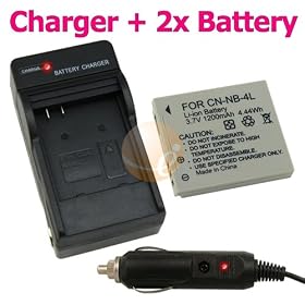 2 Battery+Charger for Canon PowerShot Digital ELPH SD750 / SD780 IS / SD940 IS / SD960IS / SD1000 / SD1100 IS / SD1100IS / TX-Series TX1