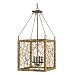 Entwined Modern Rustic Strung Frame Wooden 4 Light Lantern Pendant