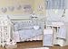Sky Blue and Pink Shabby Chic Floral 9pc Baby Girl Crib Bedding Set by JoJo Designs