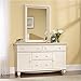 Sauder Harbor View Mirror, Antiqued White