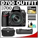 Nikon D700 Digital SLR Camera Body + Nikon 24-120mm f/3.5-5.6G ED-IF AF-S VR Zoom Lens + Nikon MB-D10 Multi-Power Battery Pack + Nikon EN-EL3e Rechargeable Li-ion Battery + Nikon SLR System Case + Lexar Pro 8GB CF Card + Cleaning Kit
