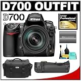 Nikon D700 Digital SLR Camera Body + Nikon 24-120mm f/3.5-5.6G ED-IF AF-S VR Zoom Lens + Nikon MB-D10 Multi-Power Battery Pack + Nikon EN-EL3e Rechargeable Li-ion Battery + Nikon SLR System Case + Lexar Pro 8GB CF Card + Cleaning Kit