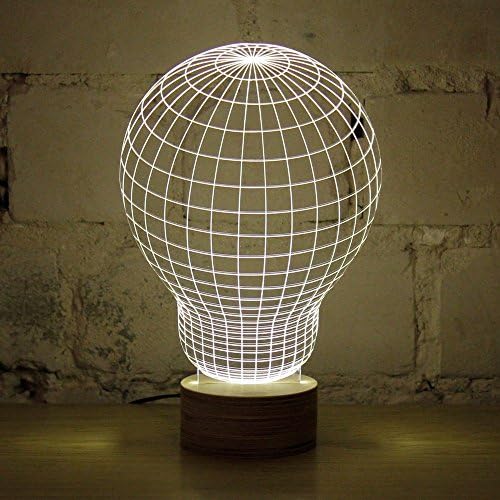 Protect 3d Glow LED Lamp America Art Sculpture Lights up in Different Colors and Produces Unique Lighting Effects and 3d Visualization Amazing Optical Illusion (Hot air balloon)