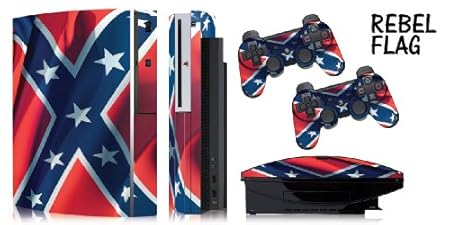Protective skins for FAT Playstation 3 System Console, PS3 Controller skin included - REBEL