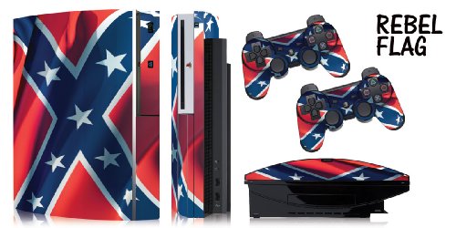 Designer skins for FAT Playstation 3 System Console, PS3 Controller skin included - REBEL