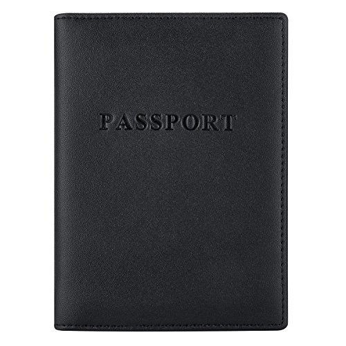 RFID Passport Holder, Leather RFID Blocking Passport Case Cover Holder