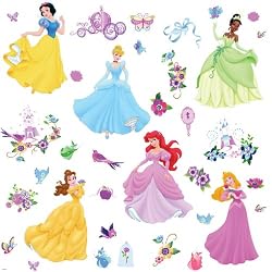RoomMates RMK1470SCS Disney Princess Peel & Stick Wall Decals with Gems