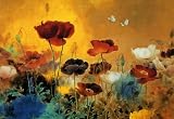 LARGE CHINESE CANVAS ART FLORAL PAINTING BOX CANVAS 30 X 20 INCHES READY TO HANG