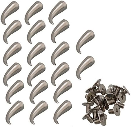 Punk Cat Claw Spikes Screwback Studs Rivet for DIY Leathercraft Pack of 20 (Silver)