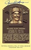 Rollie Fingers Autographed/Hand Signed Baseball Hall of Fame Plaque Postcard