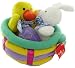 Plush Easter Basket with Baby Chick & Bunny