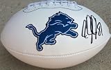 CALVIN JOHNSON SIGNED AUTOGRAPHED DETROIT LIONS LOGO FOOTBALL COA + HOLOGRAM