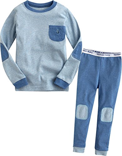 Vaenait Baby Boy's Sleepwear Pajama Top Bottom 2 pieces Set Basic Pocket Blue