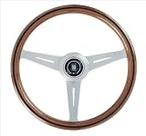 Nardi Steering Wheel - Classic - 360mm (14.17 inches) - Wood with Satin Aluminum Spokes # 5051.36.6300