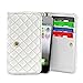 Insten Leather Wallet Case Compatible with Apple iPhone 5 - Retail Packaging - White