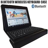 Amica Black Leather Case Cover with Built in Stand and Wireless Bluetooth Keyboard for Apple iPad 3 Tablet also included is Free Car charger and Cable